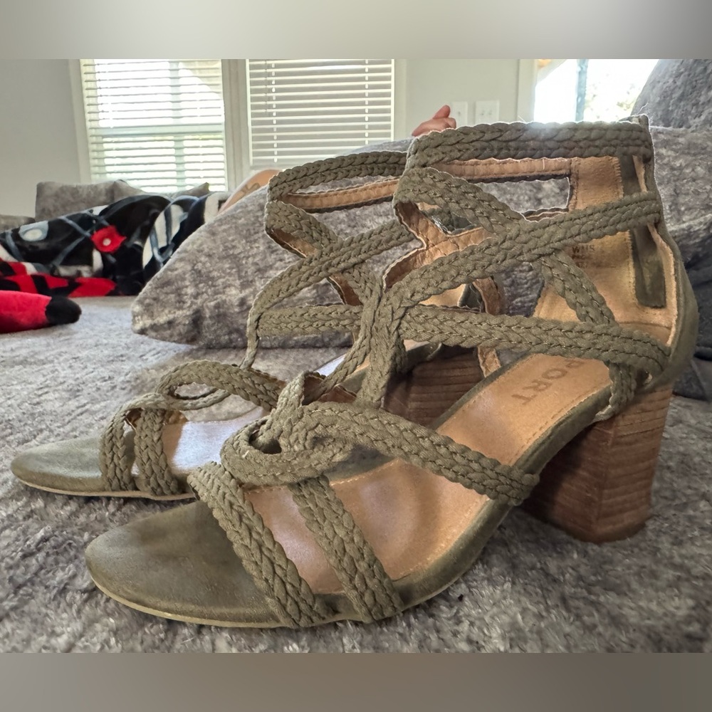 Olive Green Chunky Heel